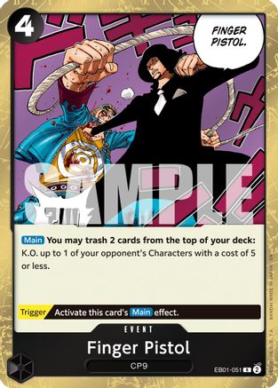 Finger Pistol (Reprint) (EB01-051) [Premium Booster -The Best- Vol. 2] Foil - Deck Out Gaming