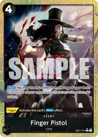 Finger Pistol (Alternate Art) (EB01-051) [Premium Booster -The Best- Vol. 2] Foil - Deck Out Gaming