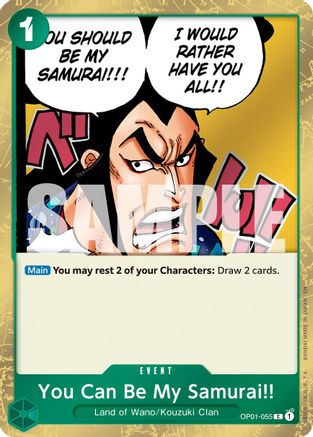You Can Be My Samurai!! (Pirate Foil) (OP01-055) [Premium Booster -The Best- Vol. 2] Foil - Deck Out Gaming