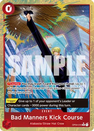 Bad Manners Kick Course (Alternate Art) (OP04-016) [Premium Booster -The Best- Vol. 2] Foil - Deck Out Gaming