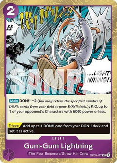 Gum-Gum Lightning (Pirate Foil) (OP09-077) [Premium Booster -The Best- Vol. 2] Foil - Deck Out Gaming
