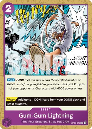 Gum-Gum Lightning (Reprint) (OP09-077) [Premium Booster -The Best- Vol. 2] - Deck Out Gaming