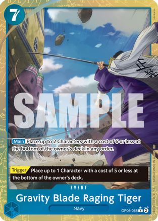 Gravity Blade Raging Tiger (Alternate Art) (OP06-058) [Premium Booster -The Best- Vol. 2] Foil - Deck Out Gaming