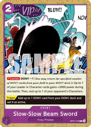Slow-Slow Beam Sword (Reprint) (OP07-076) [Premium Booster -The Best- Vol. 2] - Deck Out Gaming