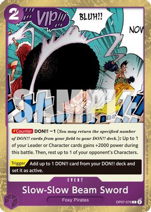 Slow-Slow Beam Sword (Pirate Foil) (OP07-076) [Premium Booster -The Best- Vol. 2] Foil - Deck Out Gaming