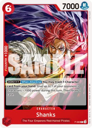Shanks - P-083 (Reprint) (P-083) [Premium Booster -The Best- Vol. 2] - Deck Out Gaming
