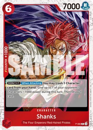 Shanks - P-083 (Pirate Foil) (P-083) [Premium Booster -The Best- Vol. 2] Foil - Deck Out Gaming