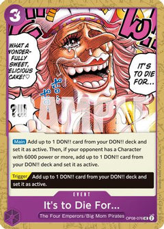 It's to Die For (Reprint) (OP08-076) [Premium Booster -The Best- Vol. 2] - Deck Out Gaming