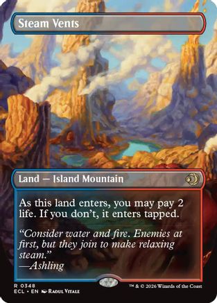 Steam Vents (Borderless) (348) [Lorwyn Eclipsed] foil - Deck Out Gaming