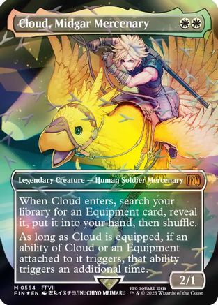 Cloud, Midgar Mercenary (Borderless) (Chocobo Track Foil) (564) [FINAL FANTASY] foil - Deck Out Gaming
