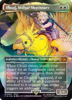 Cloud, Midgar Mercenary (Borderless) (Chocobo Track Foil) (564) [FINAL FANTASY] foil - Deck Out Gaming