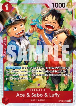 Ace & Sabo & Luffy (OP13-007) [Carrying On His Will] Foil - Deck Out Gaming