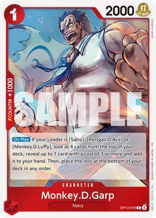 Monkey.D.Garp (OP13-016) [Carrying On His Will] Foil - Deck Out Gaming