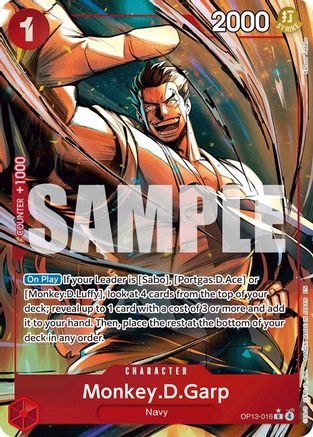 Monkey.D.Garp (Alternate Art) (OP13-016) [Carrying On His Will] Foil - Deck Out Gaming