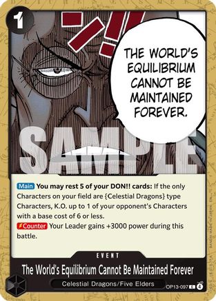 The World's Equilibrium Cannot Be Maintained Forever (OP13-097) [Carrying On His Will] - Deck Out Gaming