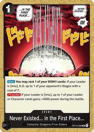 Never Existed... in the First Place... (OP13-098) [Carrying On His Will] - Deck Out Gaming