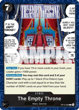 The Empty Throne (OP13-099) [Carrying On His Will] - Deck Out Gaming