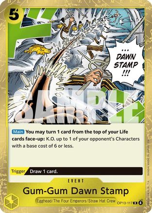 Gum-Gum Dawn Stamp (OP13-117) [Carrying On His Will] Foil - Deck Out Gaming