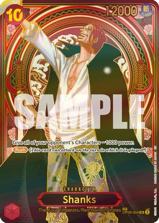 Shanks - OP09-004 (SP) (Gold) (OP09-004) [Carrying On His Will] Foil - Deck Out Gaming