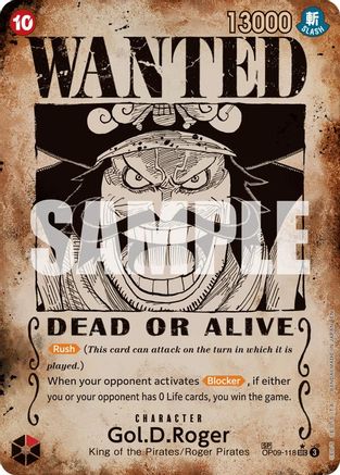 Gol.D.Roger - OP09-118 (SP) (Wanted Poster) (OP09-118) [Carrying On His Will] Foil - Deck Out Gaming