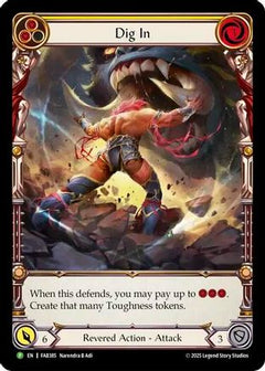 Dig In (Yellow) - FAB385 (FAB384) [Flesh and Blood: Promo Cards] Rainbow Foil - Deck Out Gaming