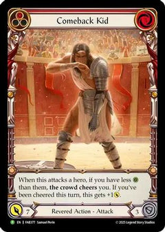 Comeback Kid (Red) - FAB377 (FAB377) [Flesh and Blood: Promo Cards] Rainbow Foil - Deck Out Gaming