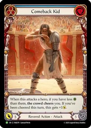 Comeback Kid (Blue) - FAB379 (FAB379) [Flesh and Blood: Promo Cards] Rainbow Foil - Deck Out Gaming