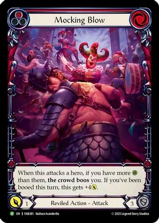 Mocking Blow (Red) - FAB381 (FAB381) [Flesh and Blood: Promo Cards] Rainbow Foil - Deck Out Gaming