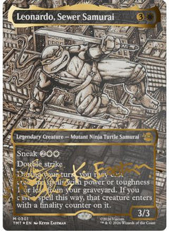 Leonardo, Sewer Samurai (Borderless) (Gold-Stamped Signature) (301) [Teenage Mutant Ninja Turtles] foil - Deck Out Gaming