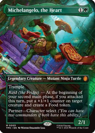 Michelangelo, the Heart (0005) (Borderless) (5) [Commander: Teenage Mutant Ninja Turtles] foil - Deck Out Gaming