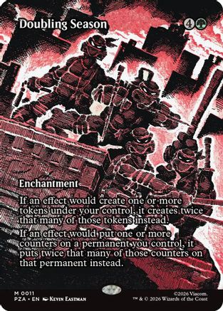 Doubling Season (Borderless) (11) [Teenage Mutant Ninja Turtles Eternal-Legal] - Deck Out Gaming