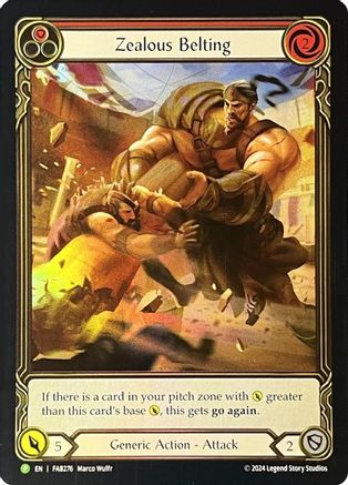 Zealous Belting (Extended Art) - FAB276 (FAB276) [Flesh and Blood: Promo Cards] Rainbow Foil - Deck Out Gaming
