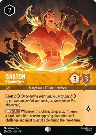Gaston - Frightful Bully (Epic) (206/204) [Whispers in the Well] Holofoil - Deck Out Gaming