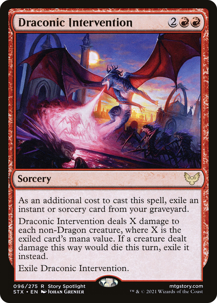 Draconic Intervention (96) [Strixhaven: School of Mages] foil - Deck Out Gaming