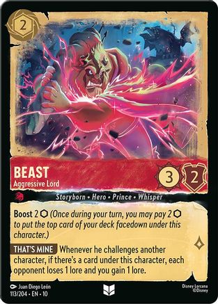 Beast - Aggressive Lord (113/204) [Whispers in the Well] Cold Foil - Deck Out Gaming
