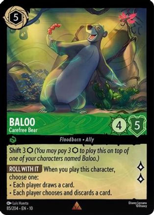 Baloo - Carefree Bear (85/204) [Whispers in the Well] Cold Foil - Deck Out Gaming