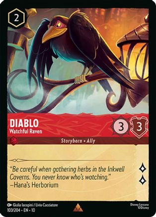 Diablo - Watchful Raven (103/204) [Whispers in the Well] Cold Foil - Deck Out Gaming