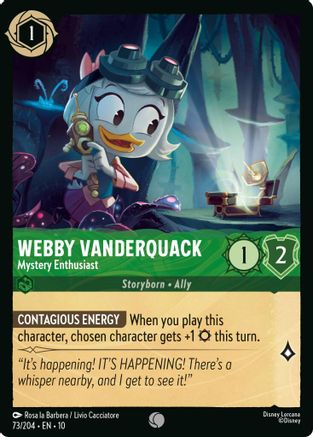 Webby Vanderquack - Mystery Enthusiast (73/204) [Whispers in the Well] - Deck Out Gaming