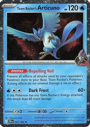 Team Rocket's Articuno - 051/182 (Cosmos Holo) (51) [Miscellaneous Cards & Products] Holofoil - Deck Out Gaming