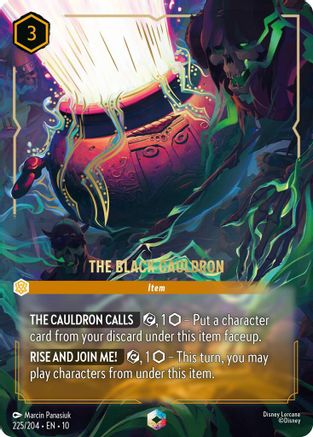 The Black Cauldron (Enchanted) (225/204) [Whispers in the Well] Holofoil - Deck Out Gaming