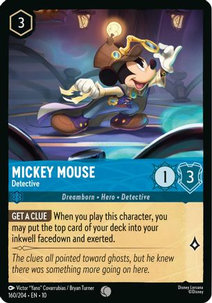 Mickey Mouse - Detective (160/204) [Whispers in the Well] Cold Foil - Deck Out Gaming