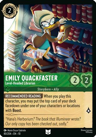 Emily Quackfaster - Level-Headed Librarian (80/204) [Whispers in the Well] - Deck Out Gaming