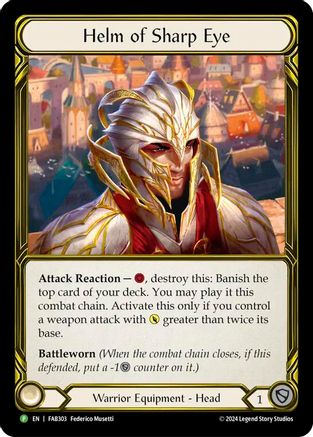 Helm of Sharp Eye (Golden) - FAB303 (FAB303) [Flesh and Blood: Promo Cards] Cold Foil - Deck Out Gaming