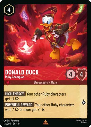 Donald Duck - Ruby Champion (121/204) [Whispers in the Well] - Deck Out Gaming