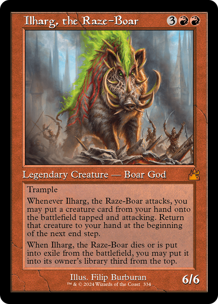 Ilharg, the Raze-Boar (Retro Frame) (334) [Ravnica Remastered] foil - Deck Out Gaming