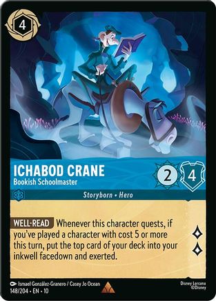Ichabod Crane - Bookish Schoolmaster (148/204) [Whispers in the Well] - Deck Out Gaming