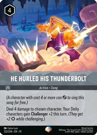 He Hurled His Thunderbolt (Epic) (222/204) [Whispers in the Well] Holofoil - Deck Out Gaming