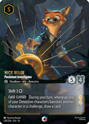 Nick Wilde - Persistent Investigator (Enchanted) (239/204) [Whispers in the Well] Holofoil - Deck Out Gaming