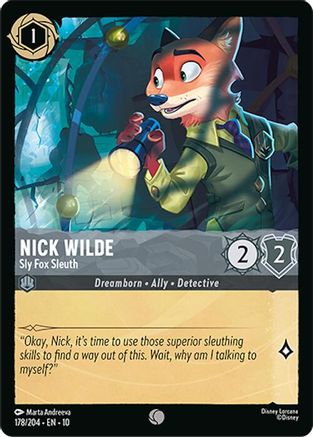 Nick Wilde - Sly Fox Sleuth (178/204) [Whispers in the Well] Cold Foil - Deck Out Gaming