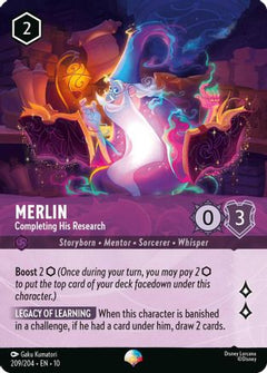 Merlin - Completing His Research (Epic) (209/204) [Whispers in the Well] Holofoil - Deck Out Gaming